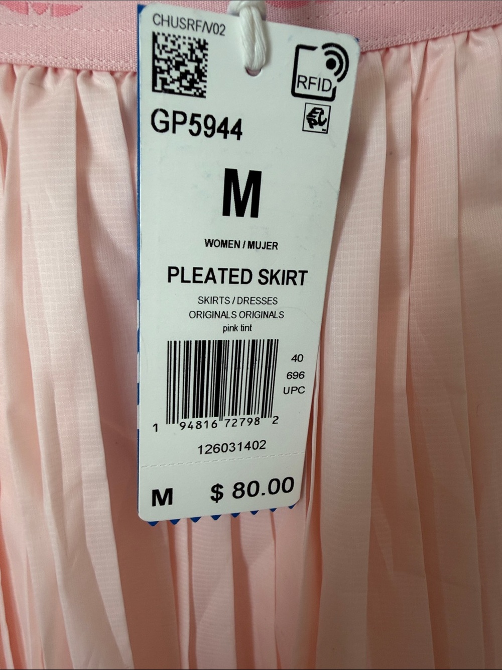 adidas Pink Pleated Midi Skirt with Logo Elastic Waistband - Picture 2 of 10
